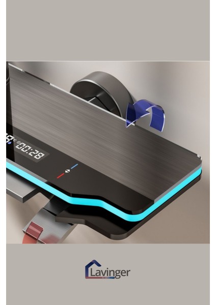 Akıllı LED Ekranlı Termostatik Duş Sistemi – 5 Fonksiyonlu Premium Tasarım - Robot Işıklı Gri fırsatları