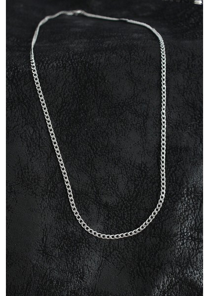 316L Çelik Ince Klasik Zincir Model Gümüş Renk Erkek Kolye