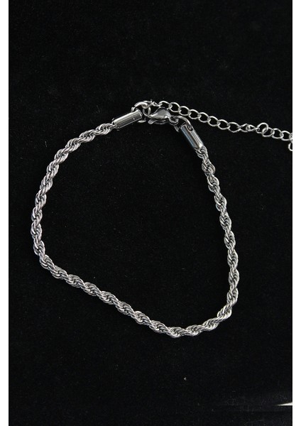 316L Çelik Halat Model Gümüş Renk Erkek Bileklik