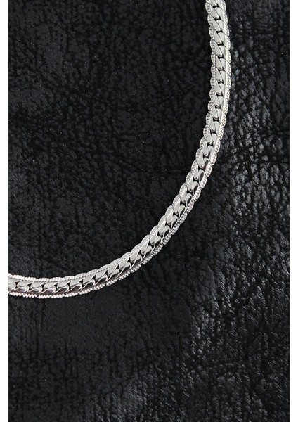 316L Çelik Işlemeli Ezme Zincir Model Gümüş Renk Erkek Kolye fiyatları