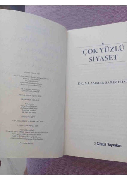 Cok Yuzlu Sıyaset Dr Muammer Sarı Mehmet 2020 Basim 309 Sayfa Cok Temiz Durumdadir indirimleri