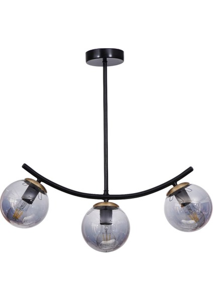 Şık 3'lü Siyah Füme Camlı Modern Tavan Avizesi fiyatları