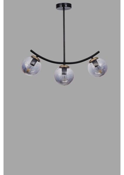 Şık 3'lü Siyah Füme Camlı Modern Tavan Avizesi modelleri