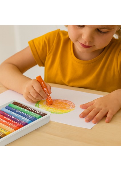 Olio Maxi 12 Renk Yağlı Pastel Boya Seti | Canlı Renkler ve Yumuşak Sürüm | Çocuk Resim Boyaları