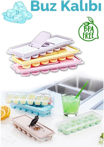 12 Bölmeli Silikon Buz Saklama Kabı Kapaklı, Pratik ve Şık Tasarım