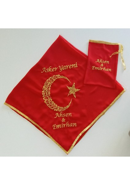 Isimli Asker Şalı Kına Şalı Asker Yareni O Şimdi Asker Nakış Işlemeli Şifon Kumaş Omuz Örtüsü Isimli Eldiven fırsatları