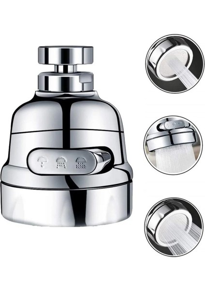 Tasarruflu Oynar Başlık Tazyikli Krom Eviye Musluk Spiral Batarya Ucu 3 Fonksiyonlu Musluk Başlığı fırsatları