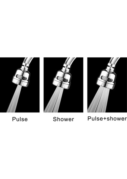 Tasarruflu Oynar Başlık Tazyikli Krom Eviye Musluk Spiral Batarya Ucu 3 Fonksiyonlu Musluk Başlığı indirimleri