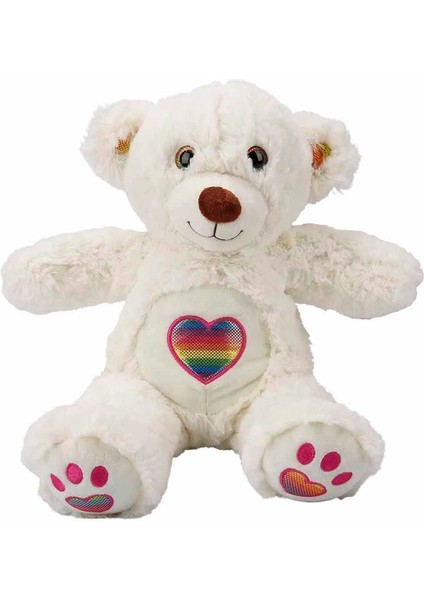 Gökkuşağı Kalpli Peluş Ayı 30 Cm.