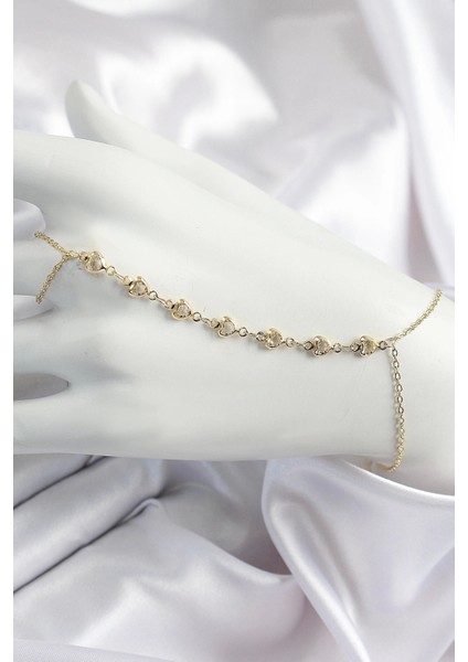 Pirinç Kalpli Zirkon Taşlı Y Model Gold Renk Kadın Şahmeran