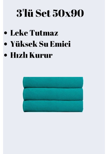 3 Adet 50 x 90 cm Mikrofiber El Yüz Kuaför Berber Spor Havlusu Leke ve Saç Boyası Tutmayan fiyatları