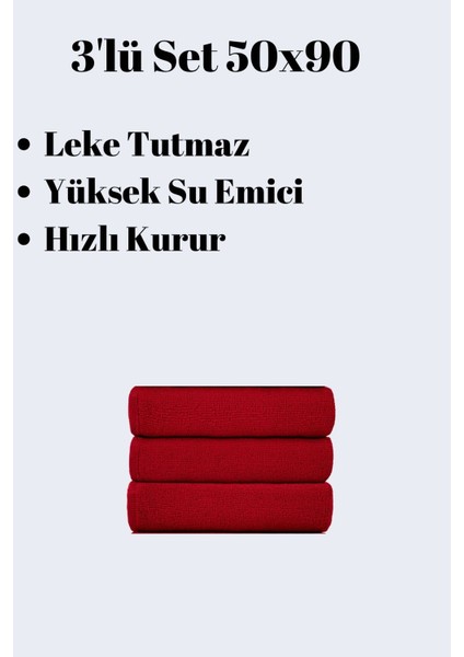 3 Adet 50 x 90 cm Mikrofiber El Yüz Kuaför Berber Spor Havlusu Leke ve Saç Boyası Tutmayan fiyatları