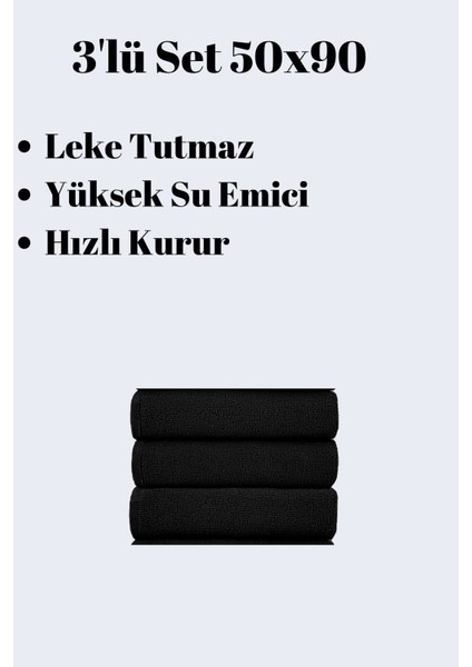 3 Adet 50 x 90 cm Mikrofiber El Yüz Kuaför Berber Spor Havlusu Leke ve Saç Boyası Tutmayan fiyatları