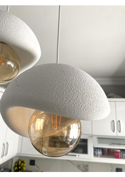 Dream Mode Beton Görünümlü Modern Şık Iskandinav Tarz 2 Başlı Avize (25CM) (Rustik Ampul Hediyeli) Nestvibe modelleri