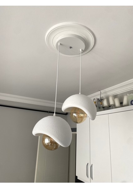 Dream Mode Beton Görünümlü Modern Şık Iskandinav Tarz 2 Başlı Avize (25CM) (Rustik Ampul Hediyeli) Nestvibe fırsatları