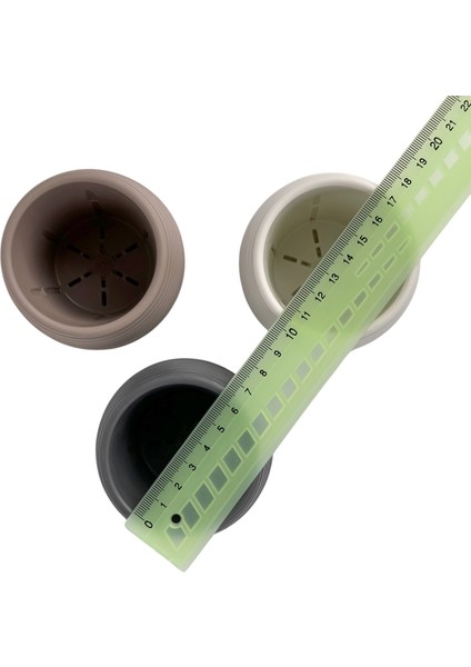 3 Adet Plastik Sukulent Saksı Seti 0,13 Lt Gizli Tabaklı Kaktüs ve Küçük Çiçek Saksısı 62 x 67 mm Krem Gri Kahverengi indirimleri