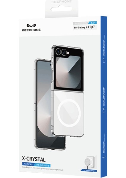 Samsung Galaxy Z Flip 7 Kılıf Saf X-Crystal Slim Premium Magsafe Kablosuz Şarj Destekli Şeffaf Kapak fiyatları