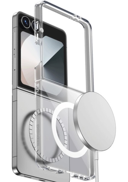 Samsung Galaxy Z Flip 7 Kılıf Saf X-Crystal Slim Premium Magsafe Kablosuz Şarj Destekli Şeffaf Kapak modelleri