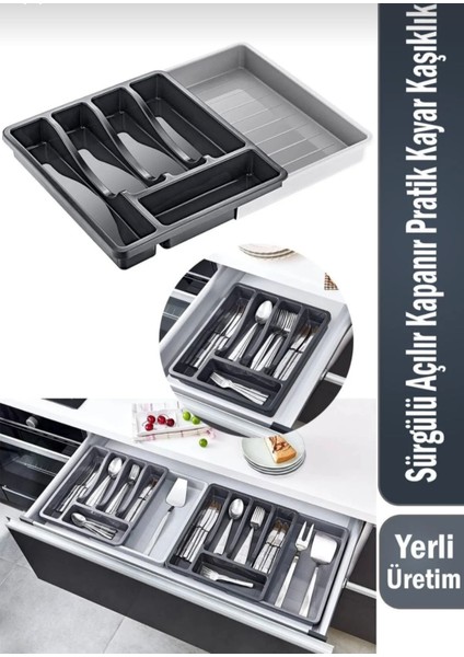 Genişleyen Ayarlanabilir Çekmece Düzenleyici, Pratik Kaşık ve Araç Saklama Çözümleri