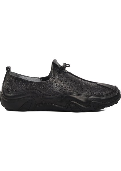 Siyah Hakiki Deri Kadın Günlük Ayakkabı 124-3 Z modelleri