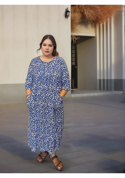 Büyük Beden %100 Pamuklu Otantik Bohem Etnik Elbise