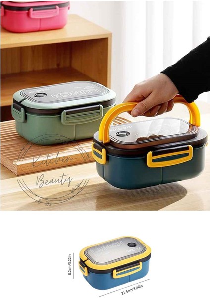 Çok Renkli, 2 Katlı, 6 Bölmeli, Sızdırmaz Beslenme Çantası ve Saklama Kabı fırsatları