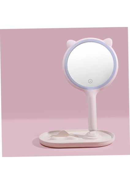 Kedi Kulaklı LED Işıklı Dokunmatik Masa Üstü Makyaj Aynası ve Telefon Standı fiyatları