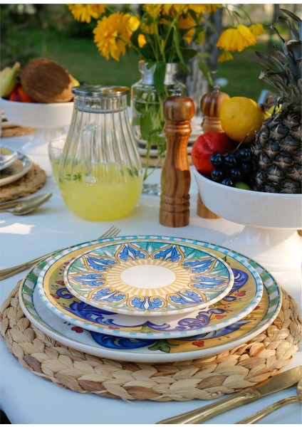 Çok Renkli Pasta Tabağı Seti, 19 Cm, 6'lı, Şık ve Zarif Yemek Sunumları Için
