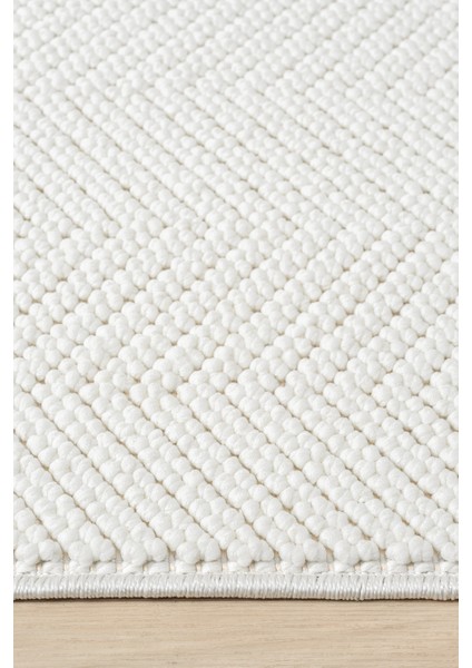 Posıtano Krem Renk Zigzag Model Yumuşak Bukleli ve Püsküllü Dekoratif Makine Dokuma Halı Oturma Odası Salon Mutfak Antre indirimleri