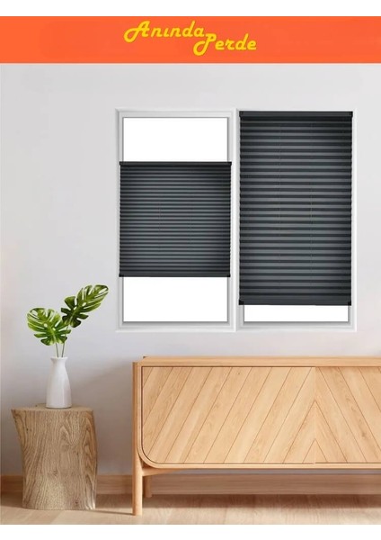 Antrasit Plise Perde Katlanır Cam Balkon Perdesi - Ofis Perdesi - Mutfak Perdesi indirimleri