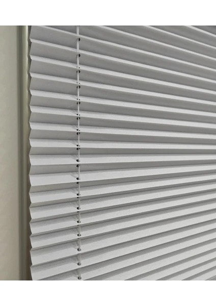 Beyaz Plise Perde Katlanır Cam Balkon Perdesi - Ofis Perdesi - Mutfak Perdesi