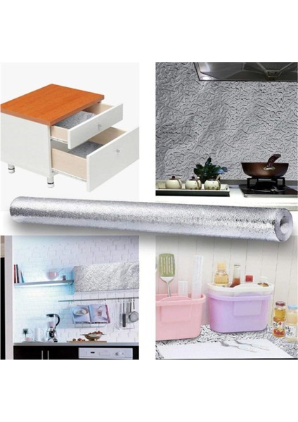 40 cm x 10 M Yapışkanlı Alüminyum Folyo, Raf ve Dolap Içi Kullanım modelleri