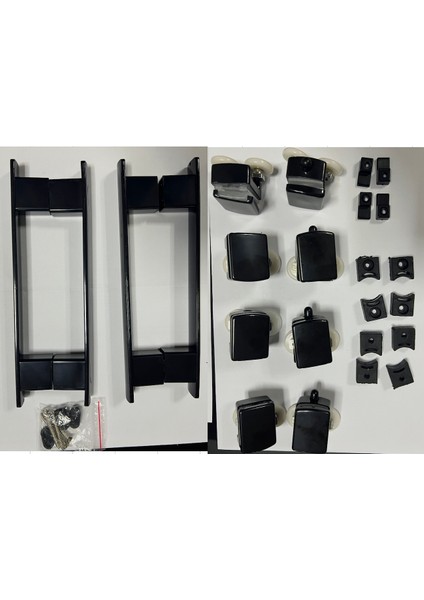 Duşakabin Köşe Giriş, 5 mm Şeffaf Siyah Karolajlı Temperli Cam, Siyah Alüminyum H:190 cm indirimleri