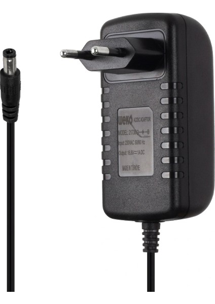 16.8 Volt - 1 Amper 5.5*2.5 Uçlu Kırmızı Yeşil Ledli Priz Tipi Şarj Adaptörü (5047)
