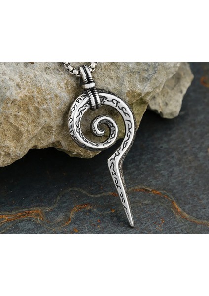 Paslanmaz Çelik Maya Totem Scepter Yılan Kolye