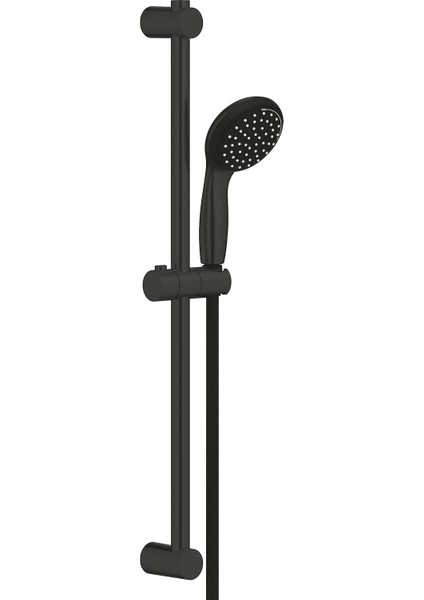 Vitalio Start 100 Quickfix Sürgülü Duş Seti 100MM 2 Akışlı El Duşu, 600MM Sürgülü Ray, 1750MM Duş Hortumu, Kireç Önleyici Sistem, Banyo-Duş Başlığı, Mat Siyah, 279482430