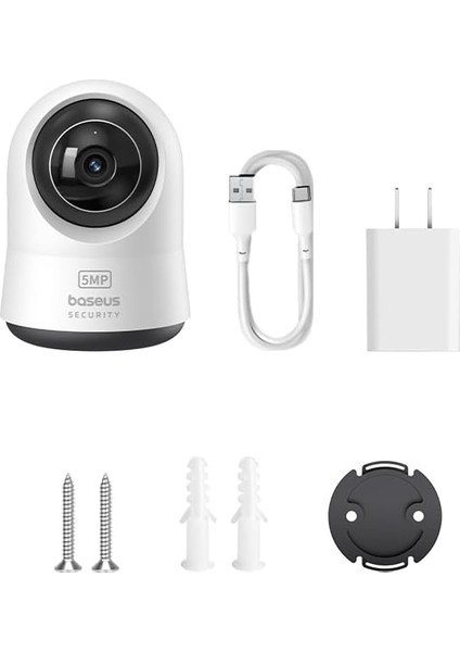 Security P1 Pro Iç Mekan 3k Wi-Fi Kamerası - Yapay Zeka Algılama, 360° Dönebilme, Gece Görüşü, 256GB A Kadar Microsd Kart Desteği ve Sesli Asistan Uyumluluğu,dijital Zoom - Beyaz