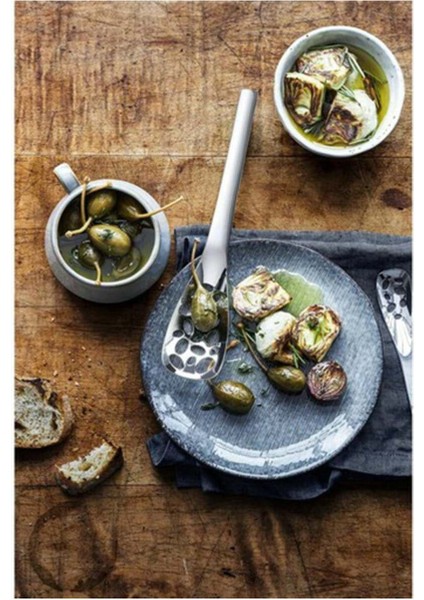 Beyaz Perfore Servis Kaşığı, Şık ve Dayanıklı Mutfak Gereci fiyatları