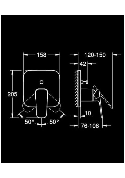 Cubeo Ankastre Banyo Duş Bataryası Krom - 1017780000 modelleri