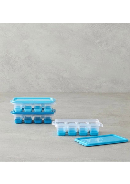 Mini Buz Kalıbı Seti, Mavi, 7X12,5X3,5 Cm, 3'lü, Kullanışlı ve Şık Tasarım