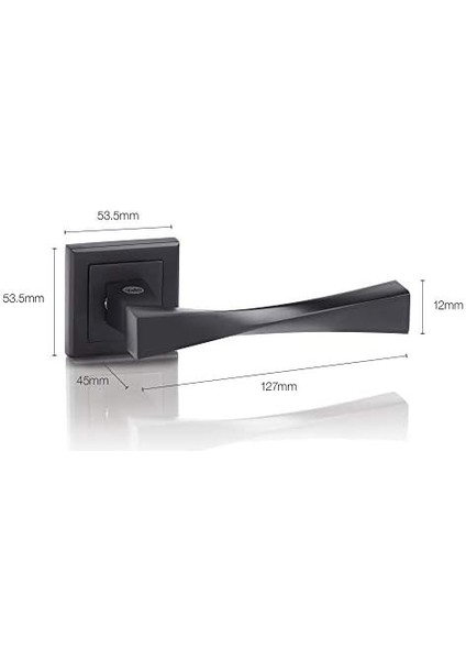 Verona Serisi 35-ZR-8X8-A001-KT-56-11, Rozetli Oda Tipi Kolu, Siyah Mat Kaplama, Parçalar Dahildir modelleri