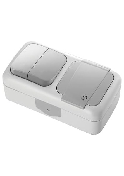 Palmiye Gri Komütatör ve Topraklı Priz Çabuk Bağlantı Kombine Yatay fiyatları