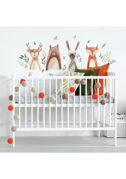 RMK4020SCS Suluboya Woodland Critters Peel And Stick Duvar Çıkartmaları, Kahverengi, Gri, Yeşil, Turuncu, Bronz fiyatları