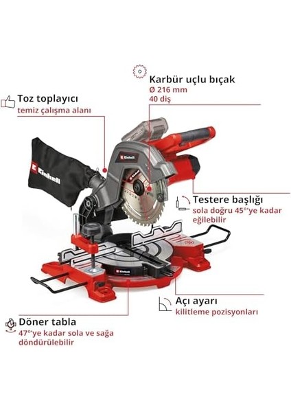 Akülü Gönye Testere Te-Ms 18/8 Li-Solo Power X-Change (18 V, Ø 216 Karbür Uçlu Bıçak, Eğilebilir Testere Başlığı, Döner Tabla, Aküsüz) modelleri