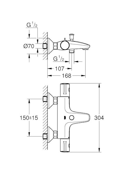 Grohtherm 800 Termostatik Banyo Bataryası Mat Siyah - 1022032430 modelleri