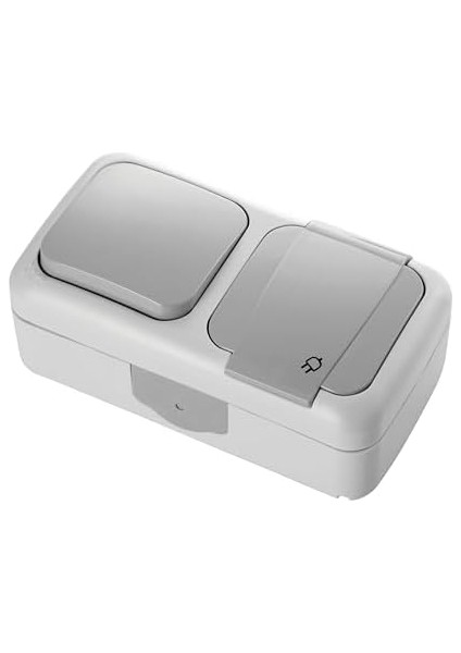 Ikili Kombine Anahtar Topraklı Priz Gri fiyatları