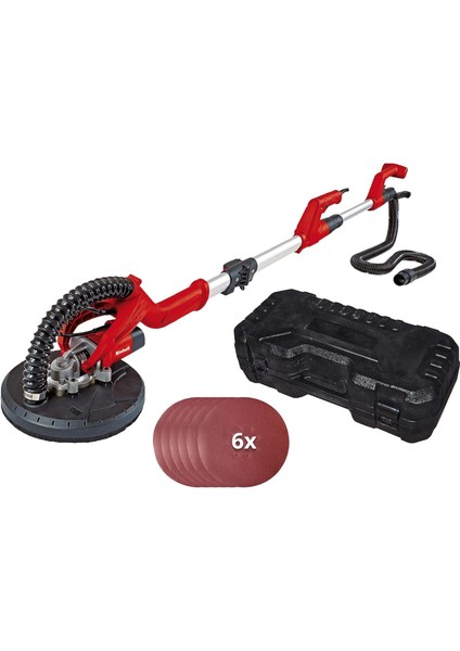 Alçıpan Duvar Zımpara (600 W, Maksimum 1500 D/d, 225 mm Zımpara Diski, Teleskopik Sap, Cırtlı Zımpara Tablası, 6 Adet Zımpara Diski Dahil) - 4259929
