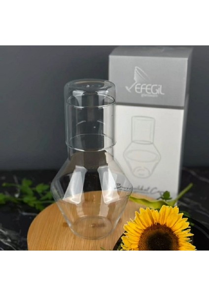 Başucu Sürahisi & Bardak Karaf Set Borasilikat Cam 1 Litre