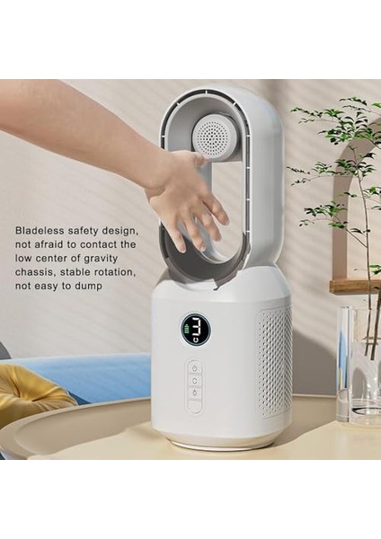 HP-F29 Sessiz Pervanesiz 106 Derece Döner USB Şarjlı Masaüstü Fan - Bluetooth Hoparlör Gece Lambası 3'ü 1 Arada Akıllı Tasarım 33 cm modelleri