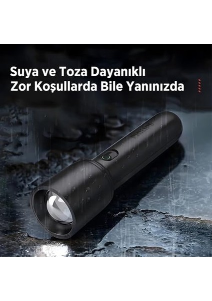 SFL1403 400 Lümen 5W LED El Feneri Teleskopik Zoom Sos Modlu Şarj Edilebilir Uzun Menzilli Flashlight fiyatları